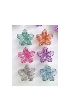 6 Adet Simli Lotus Saç Tokası 6 Farklı Renk- 7 Cm Orta Boy - Hafif Ve Dayanıklı Çok Renkli
