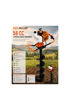 Pro Müller Profesyonel 58 Cc Fidan Ekme Benzinli Toprak Burgu Makinesi 150 Mm X 100 Cm Delme Ucu Pro Müller Profesyonel 58 Cc Fidan Ekme Benzinli Toprak Burgu Makinesi 150 Mm X 100 Cm Delme Ucu