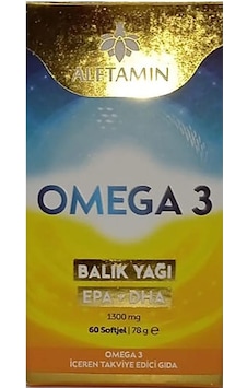 Alftamin Omega 3 Balık Yağı 1300 Mg 60 Softjel Kapsül Alftamin Omega 3 Balık Yağı 1300 Mg 60 Softjel Kapsül