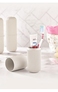 Beyaz Seyahat Tipi Diş Fırçası & Aksesuar Kutusu & Çok Amaçlı Saklama Kabı Gri