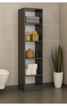 Modern 5 Raflı Çok Amaçlı Dolap Antrasit