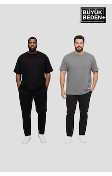 Superlife Büyük Beden Erkek Regular Kalıp Basic Bisiklet Yaka 2'li Tişört Seti 3xl-6xl Spr26bts510+2 Siyah Superlife Büyük Beden Erkek Regular Kalıp Basic Bisiklet Yaka 2'li Tişört Seti 3xl-6xl Spr26bts510+2 Siyah