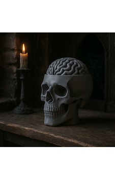 Dekoratif Kurukafa Masa Biblosu, Gotik Kafatası 15 Cm, Kuru Kafa Dekoratif Obje, 3d Baskı Biblo (No Color)