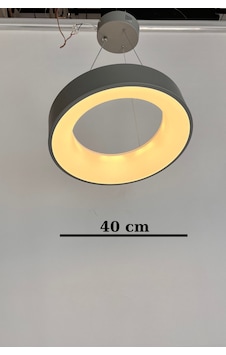 Modern Gri Halka Led Sarkıt Avize - Minimalist Çember Tasarım