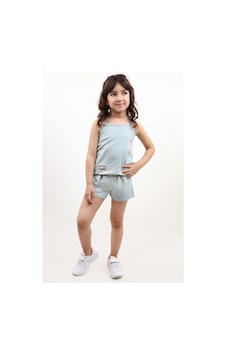 Toontoy Kids Toontoy Kız Bebek 2'li Takım Baskılı Kare Yaka T-shirt & Beli Lastikli Şort - Garni Detaylı Yeşil Toontoy Kids Toontoy Kız Bebek 2'li Takım Baskılı Kare Yaka T-shirt & Beli Lastikli Şort - Garni Detaylı Yeşil