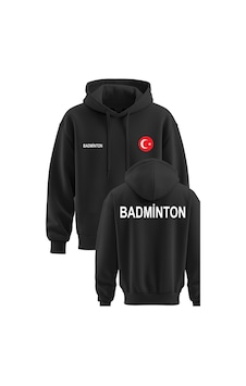 Top Glory Badminton Baskılı Kapşonlu 3 İp Kışlık Türkiye Sweatshirt Hoodie Siyah Top Glory Badminton Baskılı Kapşonlu 3 İp Kışlık Türkiye Sweatshirt Hoodie Siyah