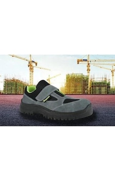 Baymax S-01 Süet Cırtlı İş Ayakkabısı No:46 Gri - Siyah