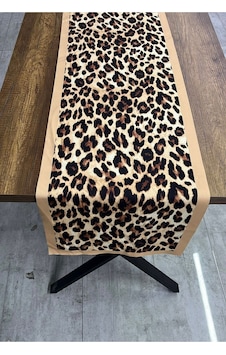 Leopar Desen Şeritli Runner 40 X 140 Renkli