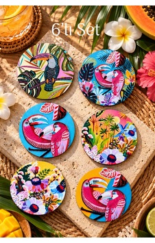 Tropikal Papağan Desenli Dekoratif Bardak Altlığı 6 Lı Set 9 Cm, 3 Mm Ahşap Mdf, Dijital Baskı - 924522951 Diğer Tropikal Papağan Desenli Dekoratif Bardak Altlığı 6 Lı Set 9 Cm, 3 Mm Ahşap Mdf, Dijital Baskı - 924522951 Diğer