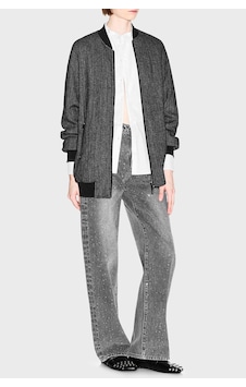 Armani Exchange Taşlı Relaxed Fit Yüksek Bel Bol Paça Jeans Kadın Kot Pantolon Xw000100 Af25772 M8088 Gri