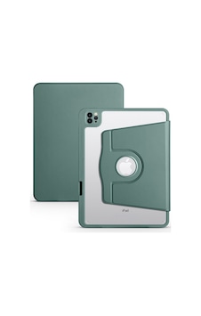 Apple Uyumlu iPad Pro 11 2018 Kılıf Zore Termik Kalem Bölmeli Dönebilen Standlı Kılıf-koyu Yeşil