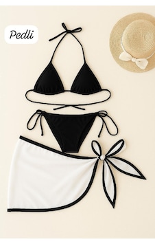 Fantezia Night Kadın Fuşya Siyah Pareolu Yandan Ve Boyundan Bağlamalı 3'lü Bikini Takımı Fantezia Night Kadın Fuşya Siyah Pareolu Yandan Ve Boyundan Bağlamalı 3'lü Bikini Takımı