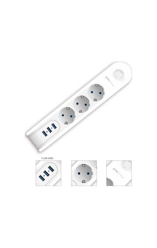 Polosmart MP09 3'lü Termal Akım Korumalı Priz