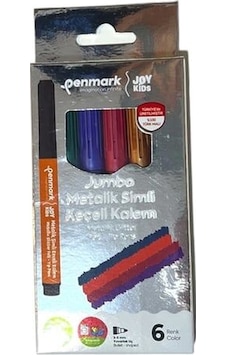 Penmark Süper Yıkanabilir Metalik Simli Jumbo Keçeli Kalem 6lı Set Hs707 Penmark Süper Yıkanabilir Metalik Simli Jumbo Keçeli Kalem 6lı Set Hs707