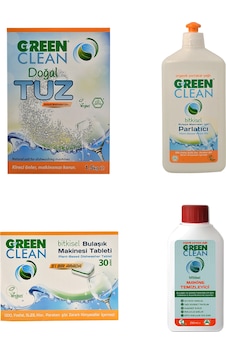 U Green Clean Bitkisel Bulaşık Makinesi Deterjanı 30 Tablet + Parlatıcı 500 ML + Tuz 1500 G + Makine Temizleyici 250 ML U Green Clean Bitkisel Bulaşık Makinesi Deterjanı 30 Tablet + Parlatıcı 500 ML + Tuz 1500 G + Makine Temizleyici 250 ML