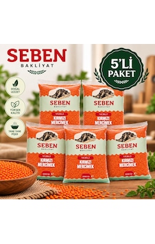 Seben Kırmızı Mercimek Yerli 1000 Gr X 5 Paket