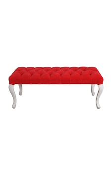 Masifart_Mobilya Masifart Kapri 120 Cm Kırmızı Kapitoneli Bench Puf Beyaz Lake Masifart_Mobilya Masifart Kapri 120 Cm Kırmızı Kapitoneli Bench Puf Beyaz Lake