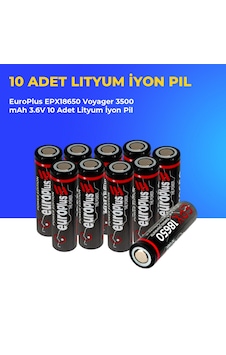 Europlus Epx18650 Voyager 3500 Mah 3.6v 10 Adet Lityum İyon Pil Europlus Epx18650 Voyager 3500 Mah 3.6v 10 Adet Lityum İyon Pil