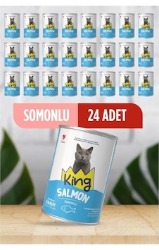 King Somonlu Yetişkin Kedi Konservesi, 400 Gr, 24 Adet King Somonlu Yetişkin Kedi Konservesi, 400 Gr, 24 Adet