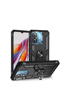 Xiaomi Redmi 12c Kılıf Tank Zırh Yüzüklü Mıknatıslı Standlı Kapak Vega