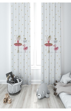 Mekta Home Bebek Ve Çocuk Odası Pembe Balerin Ve Kuğu Desenli 2 Kanat Fon Perde Mekta Home Bebek Ve Çocuk Odası Pembe Balerin Ve Kuğu Desenli 2 Kanat Fon Perde