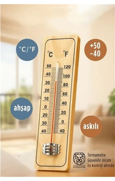 Termometre - Ahşap Duvar Termometresi