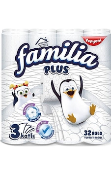 Familia Plus 3 Katlı Tuvalet Kağıdı 32 Rulo Familia Plus 3 Katlı Tuvalet Kağıdı 32 Rulo
