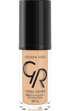 Golden Rose Total Cover 2 In 1 Fondöten ve Kapatıcı No:3 Almond 30 ML Golden Rose Total Cover 2 In 1 Fondöten ve Kapatıcı No:3 Almond 30 ML