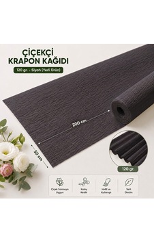 Çiçekçi Krapon Kağıdı 120 G, Siyah Yerli Ürün -50 Cm X 200 Cm, Ç Çiçekçi Krapon Kağıdı 120 G, Siyah Yerli Ürün -50 Cm X 200 Cm, Ç