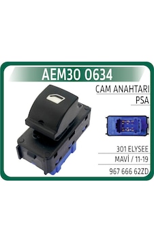 Aem Cam Açma Düğmesi Anahtarı Arka Sağ-sol Peugeot P301-cıtroen C-elysee 12 Aem30 0634 96766662zd Aem Cam Açma Düğmesi Anahtarı Arka Sağ-sol Peugeot P301-cıtroen C-elysee 12 Aem30 0634 96766662zd
