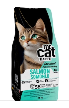 Mr. Cat Happy Kısırlaştırılmış Somonlu Kedi Maması 2500 G Mr. Cat Happy Kısırlaştırılmış Somonlu Kedi Maması 2500 G