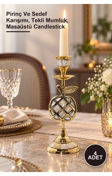 4 Adet Pirinç Sedefli Tekli Şamdan Pirinç Ve Karışımı, Tekli Mumluk, Masaüstü Candlestick Diğer 4 Adet Pirinç Sedefli Tekli Şamdan Pirinç Ve Karışımı, Tekli Mumluk, Masaüstü Candlestick Diğer