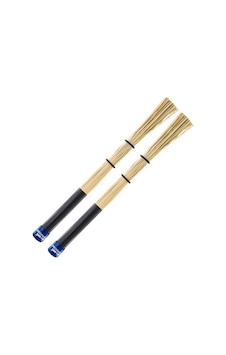 Promark Pmbrm2 Small Broomstick Fırça Baget - Süpürge Profesyonel Doğal Süpürge Çalıları, İnce Ve Hafif Profil, Yumuşak Vuruş Tepkisi Ve Hassas Perküsif Sesler