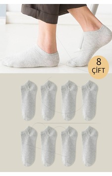 Bgk Unisex Basic Patik Çorap 8 Çift Gri Bgk Unisex Basic Patik Çorap 8 Çift Gri
