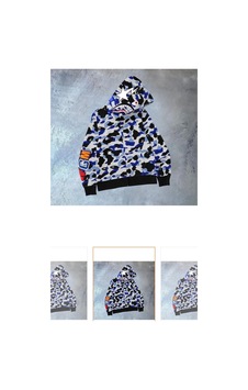 Bomii Bape Hırka Boydan Kapuşona Kadar Komple Fermuarlı Gri - 936401692 Gri