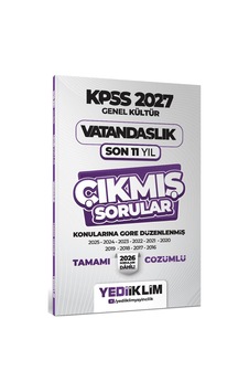 Yediiklim 2027 Kpss Genel Kültür Vatandaşlık Konularına Göre Tamamı Çözümlü Son 11 Yıl Çıkmış Sorular Yediiklim 2027 Kpss Genel Kültür Vatandaşlık Konularına Göre Tamamı Çözümlü Son 11 Yıl Çıkmış Sorular