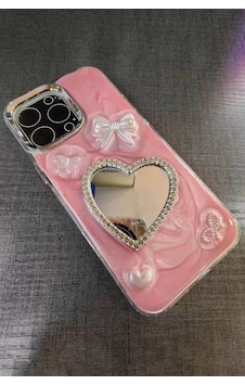 Caş Dekorasyon Pembe Renk Kalp Ve Kurdele Figürlü Aynalı 13 Pro Max Telefon Kılıfı Pembe Caş Dekorasyon Pembe Renk Kalp Ve Kurdele Figürlü Aynalı 13 Pro Max Telefon Kılıfı Pembe