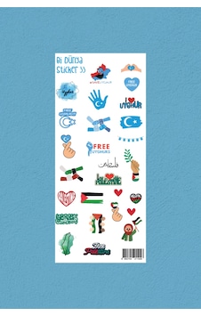 M33 Doğu Türkistan - Filistin Temalı Sticker Seti Çok Renkli M33 Doğu Türkistan - Filistin Temalı Sticker Seti Çok Renkli