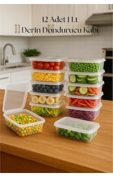 12 Li Derin Dondurucu Saklama Kabı & Organizeri 1 Lt 12,5x19,5x5,5 Cm Çok Renkli 12 Li Derin Dondurucu Saklama Kabı & Organizeri 1 Lt 12,5x19,5x5,5 Cm Çok Renkli