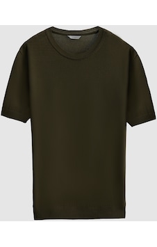 D's Damat Slim Fit Haki Düz Örgü Rayon Örme T-Shirt 1Ef060638904M Haki