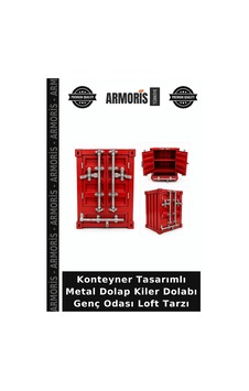 Konteyner Tasarımlı Metal Dolap Kiler Dolabı Genç Odası Loft Tarzı Diğer