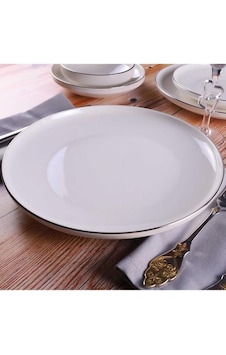 Galeri Kristal Semazen 27 Cm Servis Tabağı Krem Platin File