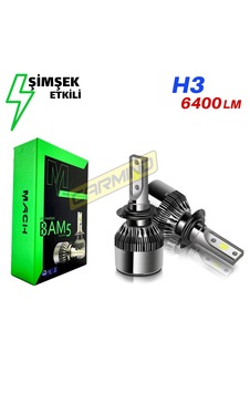 H3 Led Xenon Şimşek Etkili 6400 Lm