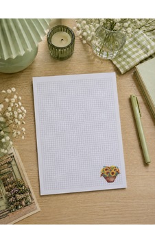 A4 Kareli Ayçiçekli Defter Beyaz - Sarı A4 Kareli Ayçiçekli Defter Beyaz - Sarı