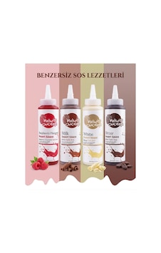 Melwiss 4'lü Bitter-sütlü Çikolata-beyaz Çikolata- Frambuaz Sos Paketi Melwiss 4'lü Bitter-sütlü Çikolata-beyaz Çikolata- Frambuaz Sos Paketi