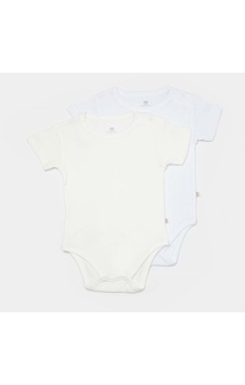 Bibaby Jakarlı 2'li Bebek Body 56993 Gri - Ekru
