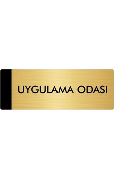 Metal Yönlendirme Levhası, Departman Kapı Isimliği Uygulama Odası 5x20 Cm Altın Renk Metal Yönlendirme Levhası, Departman Kapı Isimliği Uygulama Odası 5x20 Cm Altın Renk