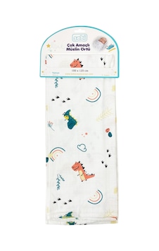 Sebi Bebe Çok Amaçlı Müslin Örtü 100x120 CM Turuncu - Beyaz Sebi Bebe Çok Amaçlı Müslin Örtü 100x120 CM Turuncu - Beyaz