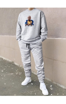 Gri Oversize Bisiklet Yaka Eşofman Takımı Antals Gri Gri Oversize Bisiklet Yaka Eşofman Takımı Antals Gri
