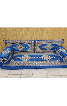Coton Şark Köşesi Saraylı Desenli Minder Takımı Mavi Coton Şark Köşesi Saraylı Desenli Minder Takımı Mavi